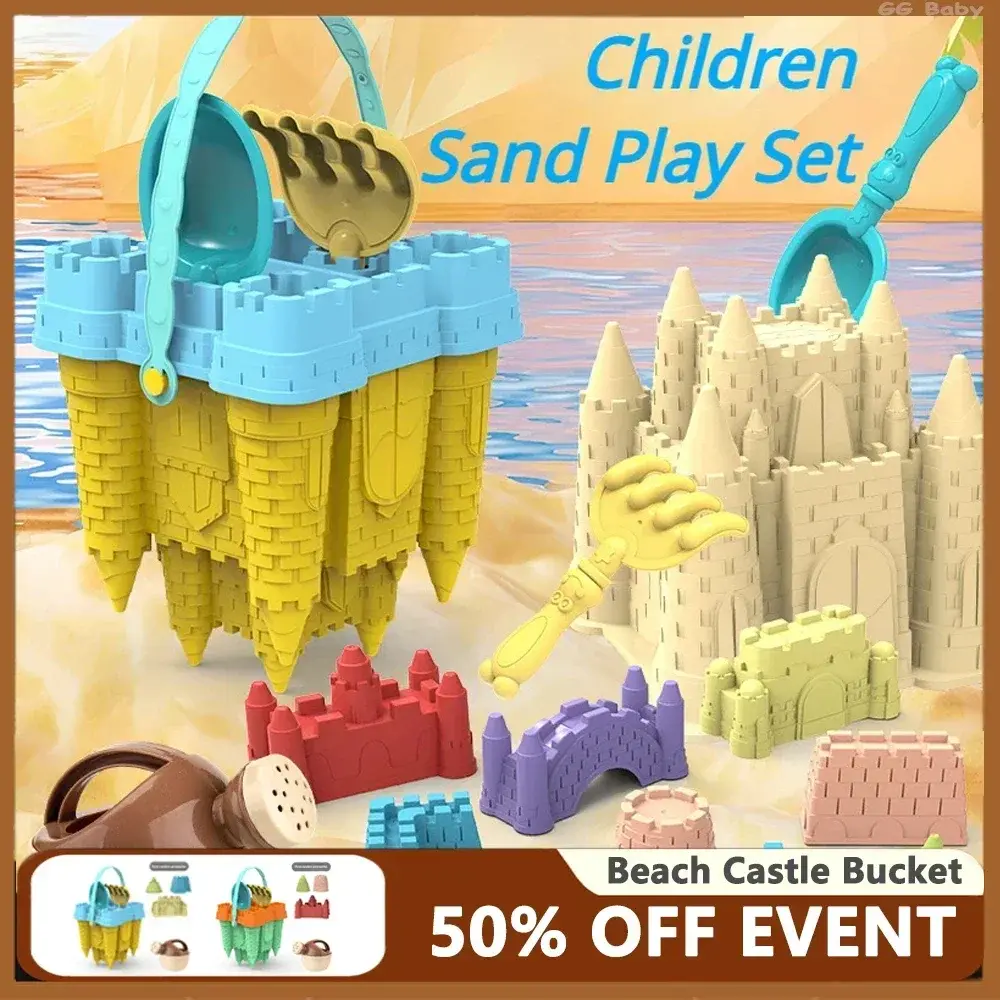 Beach Castle Bucket, Sand Scoop, Play Sand Set Toys, Children Summer Toys Sand Toys Sands Box for Kids Outdoor Family Funny Gift