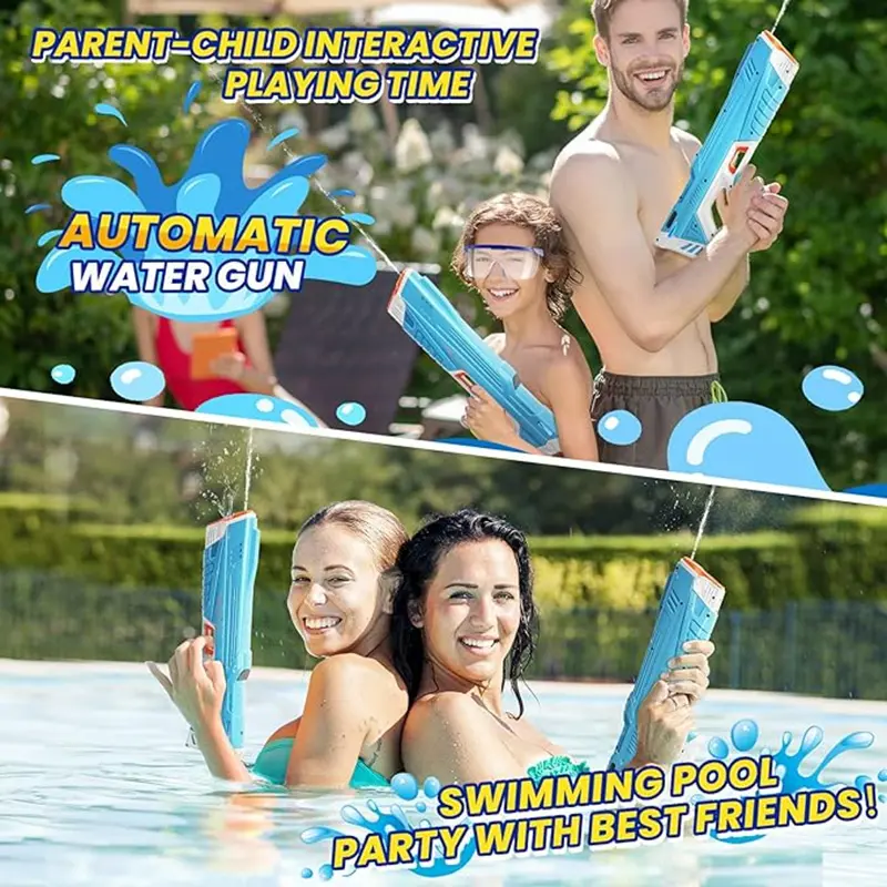 Full  Automatic Electric Water Gun Toys 43cm Portable Children Adult Summer Beach Outdoor Fight Fantasy Toys for Boys Kids Game