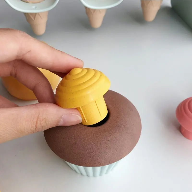 Children Beach toys play sand wheat straw material ice cream toys digging sand tools environmental Nordic wind outdoor