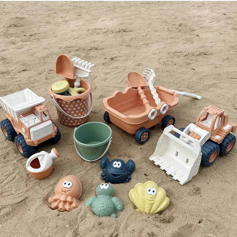 Children Beach Toy Car Trolley Bulldozer Beach Bucket Shovel Summer Seaside Play Sand Water Games Sand Play Vehicle Outdoor Play