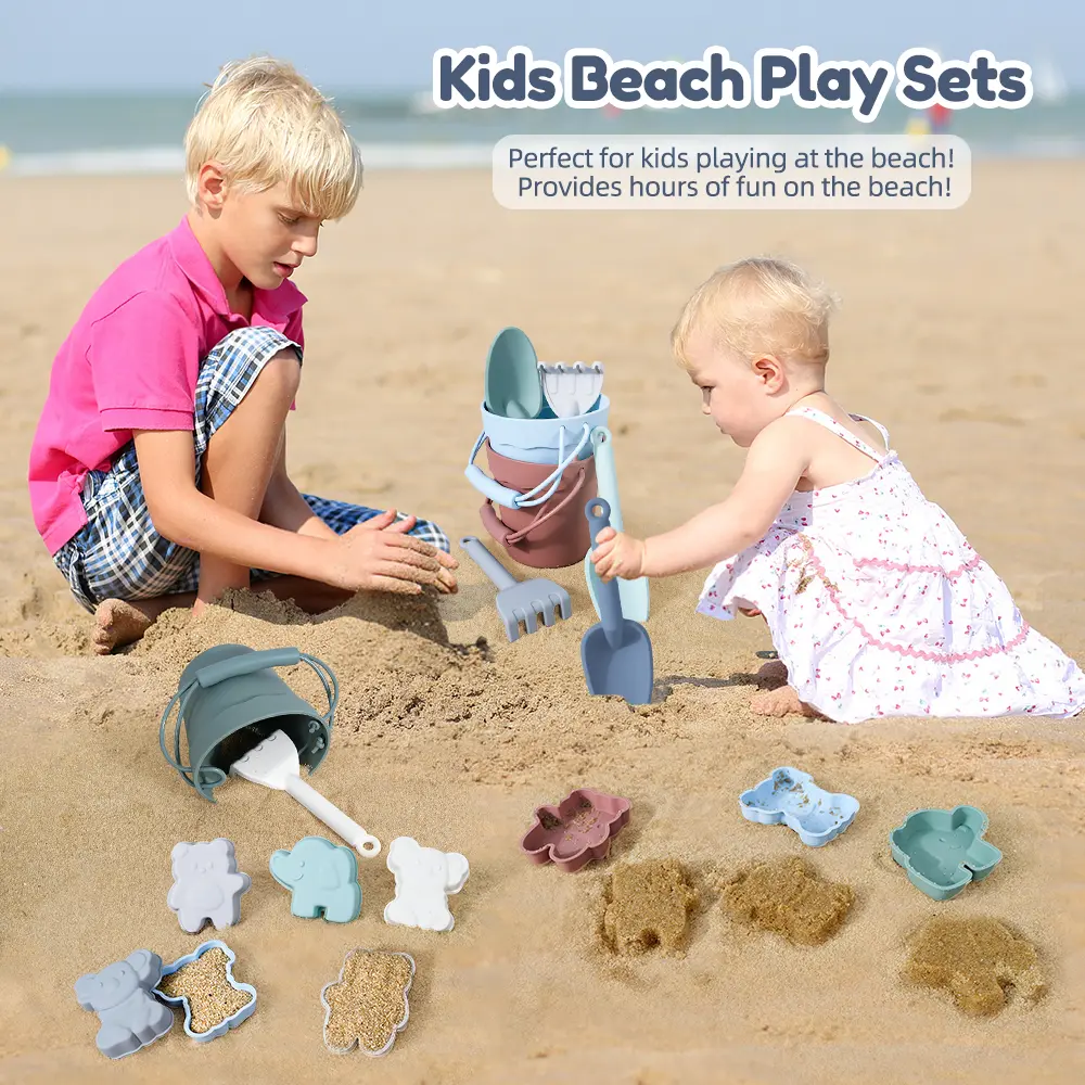 Summer Beach Toys for Kids Soft Silicone Sandbox Set Beach Game Toy for Send Children Beach Play Sand Water Play Tools Sand