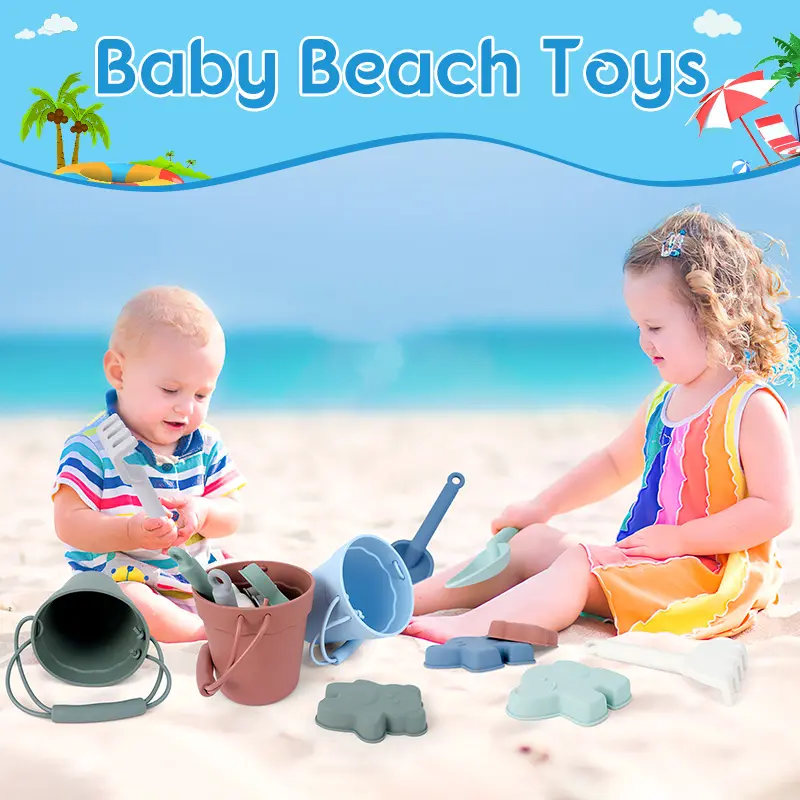 Summer Beach Toys for Kids Soft Silicone Sandbox Set Beach Game Toy for Send Children Beach Play Sand Water Play Tools Sand