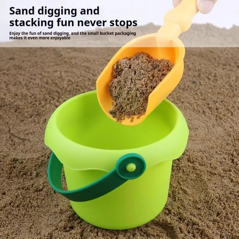 Childrens Beach Toys Baby Puzzle Exercise Soft Plastic Shovel Bucket Beach Parent Child Sand Digging Water Play Tool Set Boy Toy