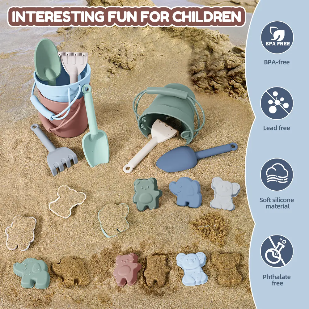 Summer Beach Toys for Kids Soft Silicone Sandbox Set Beach Game Toy for Send Children Beach Play Sand Water Play Tools Sand