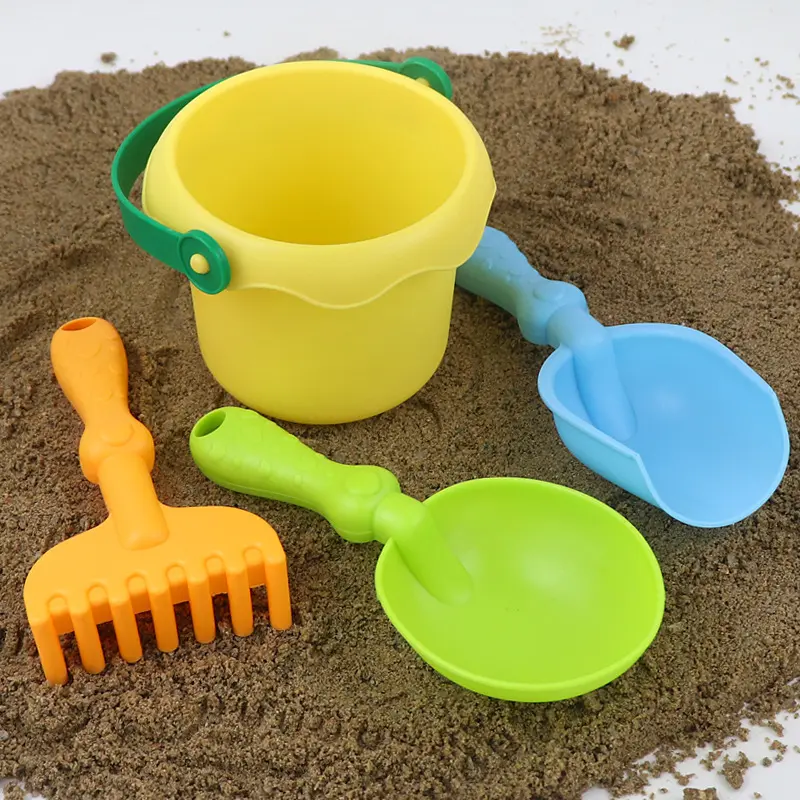 Childrens Beach Toys Baby Puzzle Exercise Soft Plastic Shovel Bucket Beach Parent Child Sand Digging Water Play Tool Set Boy Toy