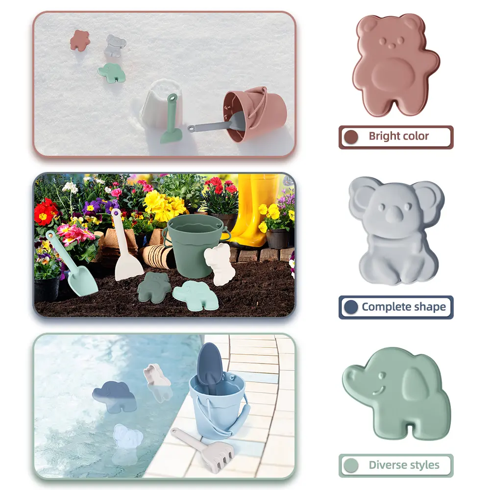 Summer Beach Toys for Kids Soft Silicone Sandbox Set Beach Game Toy for Send Children Beach Play Sand Water Play Tools Sand