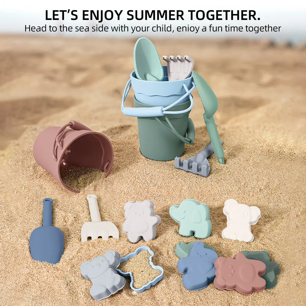 Summer Beach Toys for Kids Soft Silicone Sandbox Set Beach Game Toy for Send Children Beach Play Sand Water Play Tools Sand