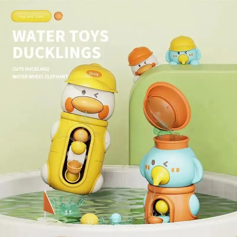 Baby Bath Toys Cute Duck/Elephant Baby Bath Tub Spinner Waterwheel Games Shower Summer Play Water Toys Children's Bathroom Gifts