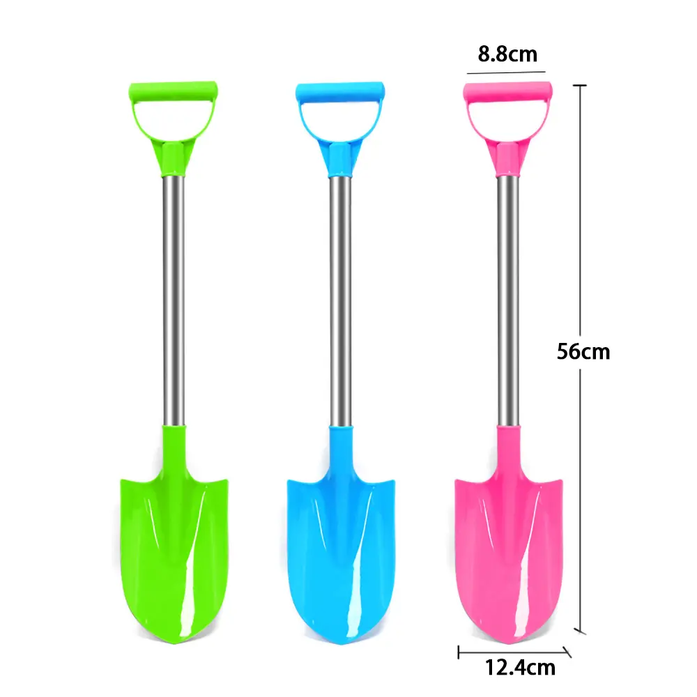 Kids Beach Shovel 56cm Stainless Steel Pointed Shovel Toy Summer Accessories for Beach Thickened Play Beach Outdoor Toys Gift