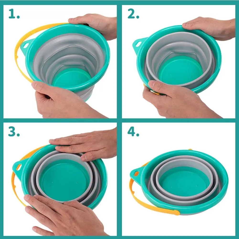 Folding Bucket Summer Beach Toys For Children Kids For Outdoor Travel Beach Toys Foldable Sand Bucket Beach Shovel Toys Kit