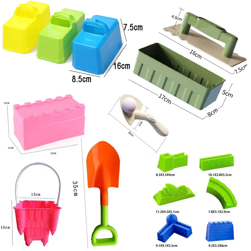 Beach Toy Children Play Sand Toy Shovel Sandbox Brick Walls Molds Castle Building Tools Summer Outdoor Play Beach Game for Kids