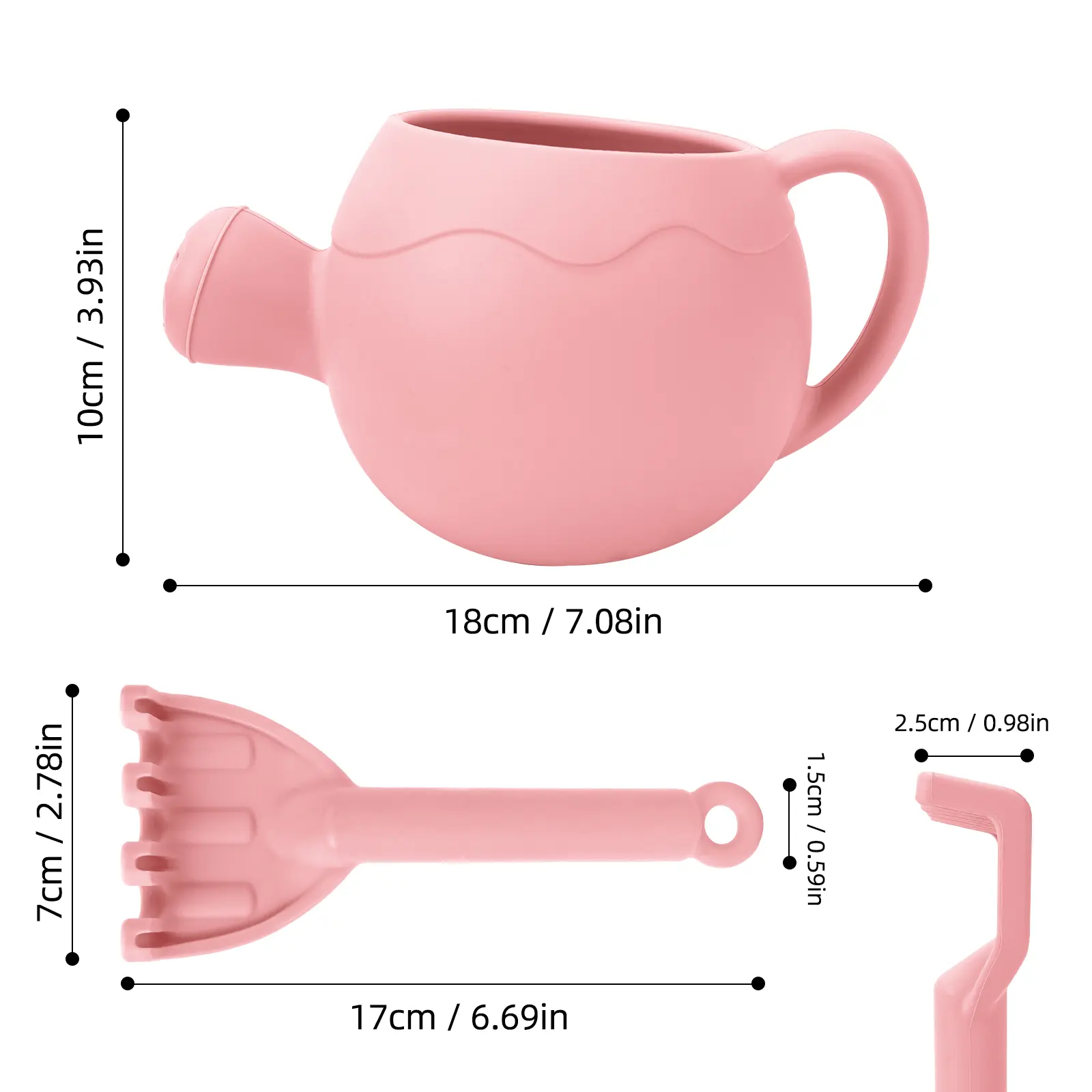 Summer Beach Toys Sand playing tools Soft Silicone Watering Pot Rake Set Play Sand Bucket Shovels Suitable for children outdoors