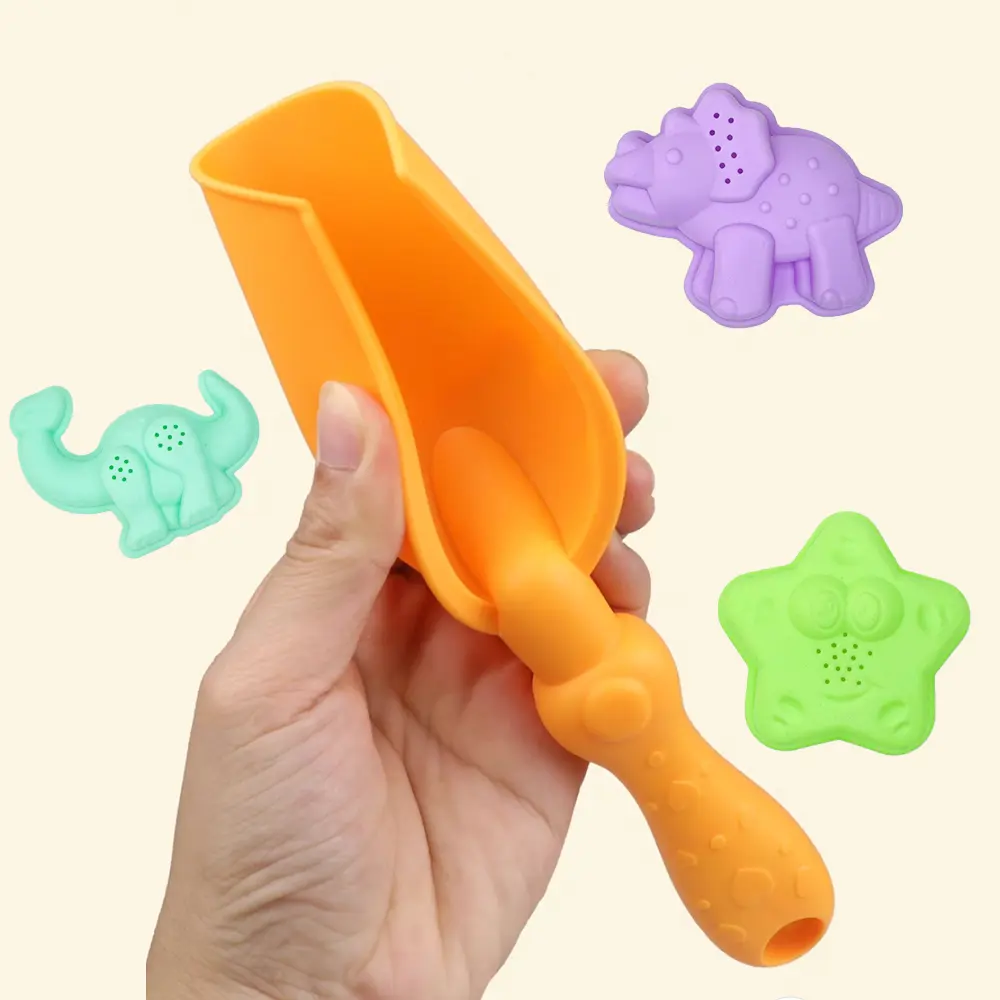 6PCS Beach Sensory Bucket Toy Cartoon Dinosaur Sand Plage Set Ocean Animal For Parent-Children Interactive Beach Water Play Toys