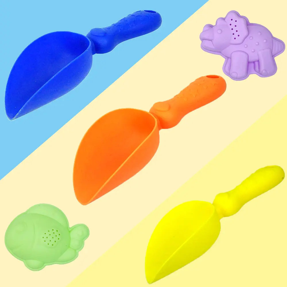 6PCS Beach Sensory Bucket Toy Cartoon Dinosaur Sand Plage Set Ocean Animal For Parent-Children Interactive Beach Water Play Toys
