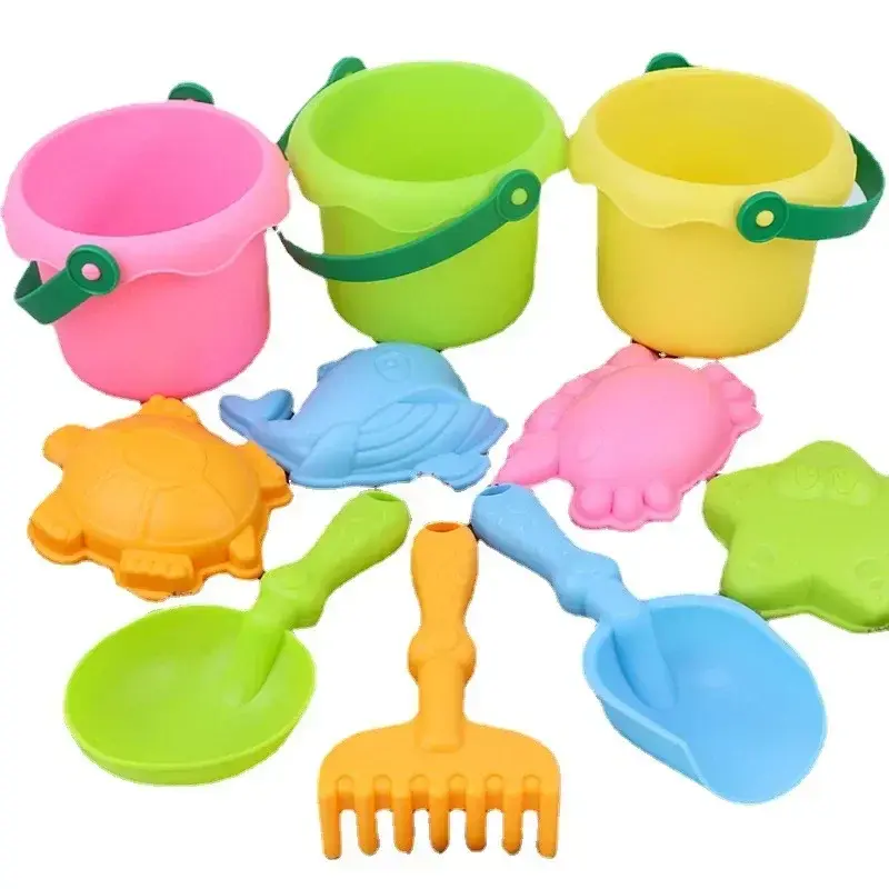 4/8 Piece Kids Beach Sand Toy Set Soft Rubber Bucket Shovel Outdoor Summer Water Play Party Toys Build Hands-On Skills