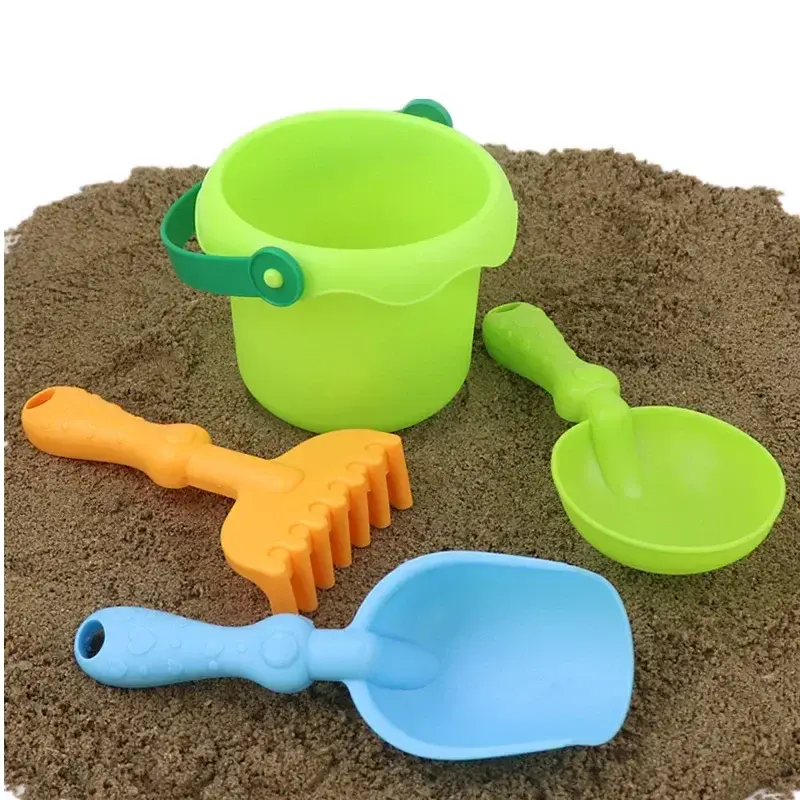 4/8 Piece Kids Beach Sand Toy Set Soft Rubber Bucket Shovel Outdoor Summer Water Play Party Toys Build Hands-On Skills