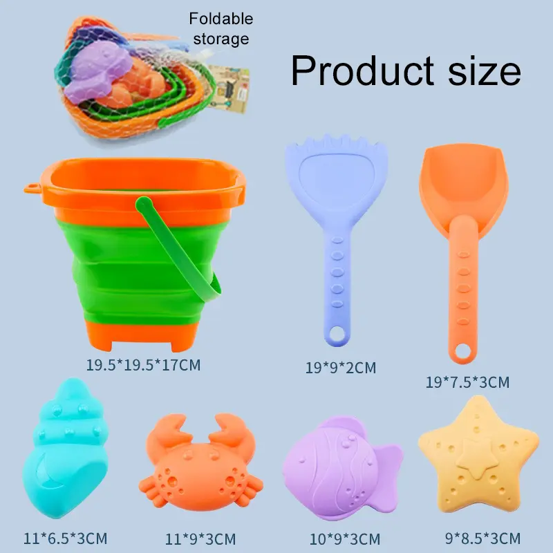 Summer Sand Digging Toys Seaside Folding Beach Bucket Water Gun Outdoor Entertainment Over 3 Years Old Kids Holiday Gifts TMZ