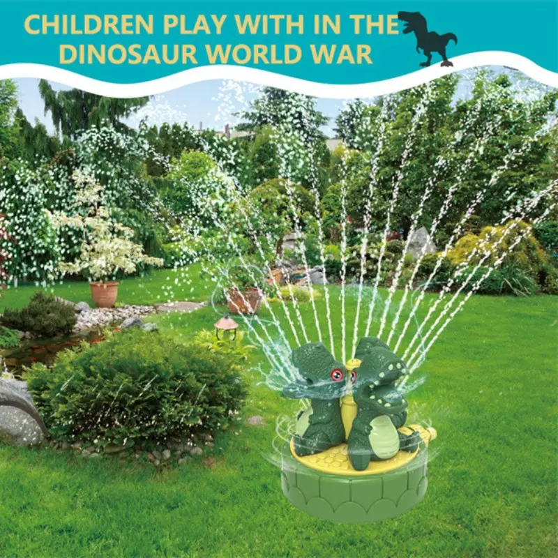Children Dinosaur Sprinkler Toy Cartoon 360° Rotating Spray Water Toys Portable Outdoor Garden Toys Bath Baby Shower Bathtub Toy