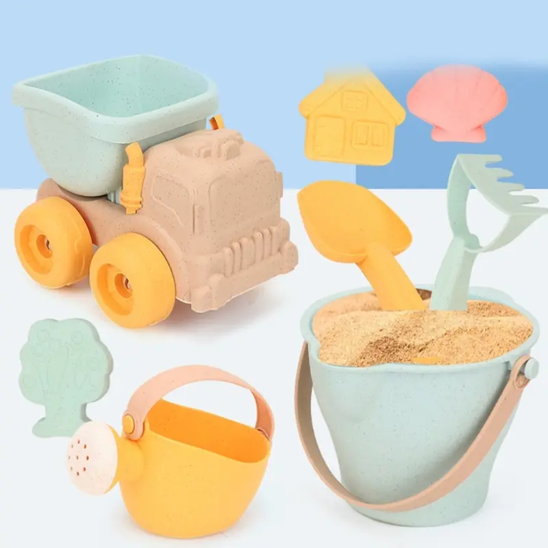 Beach Toy Outdoor Sand Play Castle Toy with Mold Shovel Truck Sandcastles Toy Bathtub Water Play Toy Kids Educational Toy