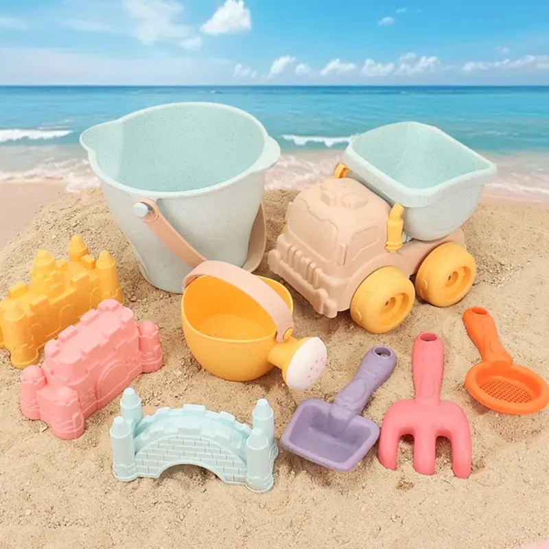 Beach Toy Outdoor Sand Play Castle Toy with Mold Shovel Truck Sandcastles Toy Bathtub Water Play Toy Kids Educational Toy