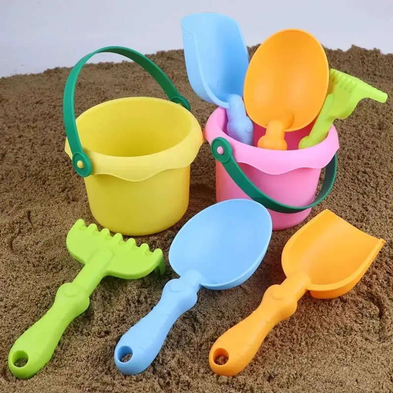 4/8 Piece Beach Toy Set for Kids Soft Rubber Play Sand Tools Sand Bucket Beach Shovel Toy Summer Children Playing with Sand Toys