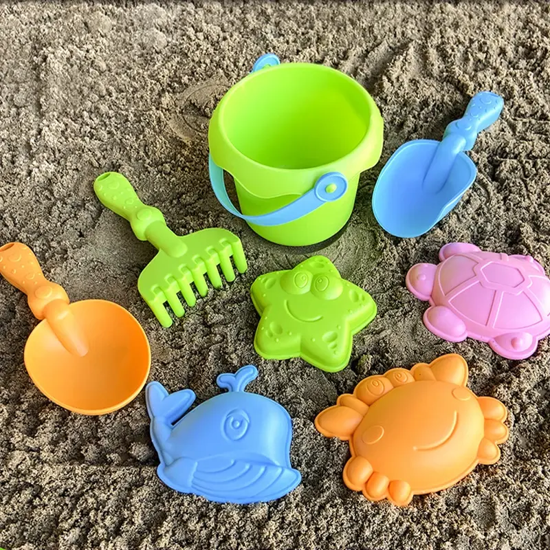 4/8 Piece Beach Toy Set for Kids Soft Rubber Play Sand Tools Sand Bucket Beach Shovel Toy Summer Children Playing with Sand Toys