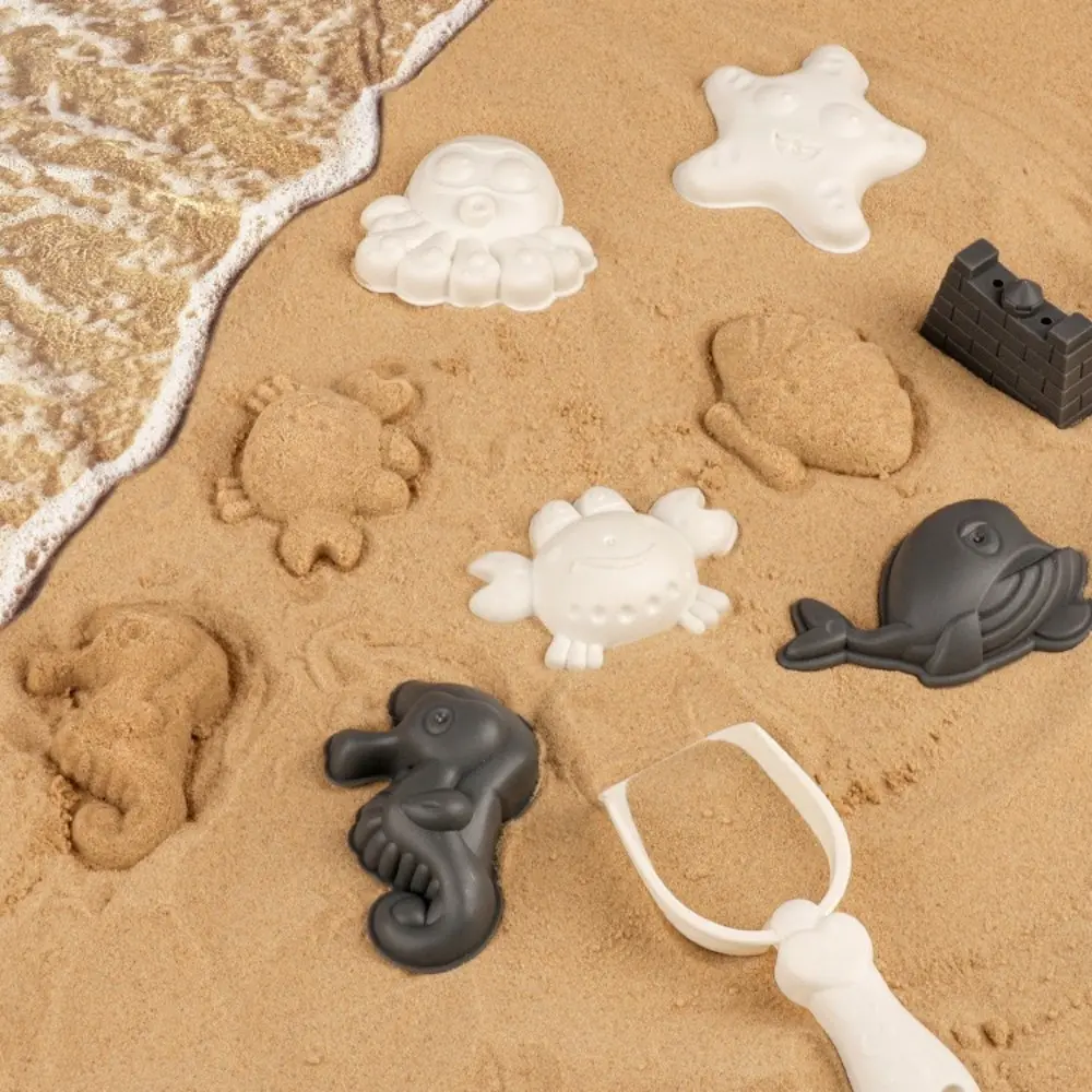 1 Set Portable Beach Sand Play Toys Cartoon Lightweight Beach Play Toys Funny Morandi color Beach Bucket Toys Children