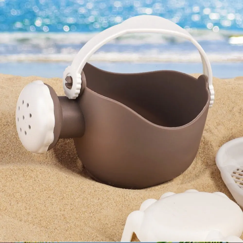 1 Set Portable Beach Sand Play Toys Cartoon Lightweight Beach Play Toys Funny Morandi color Beach Bucket Toys Children