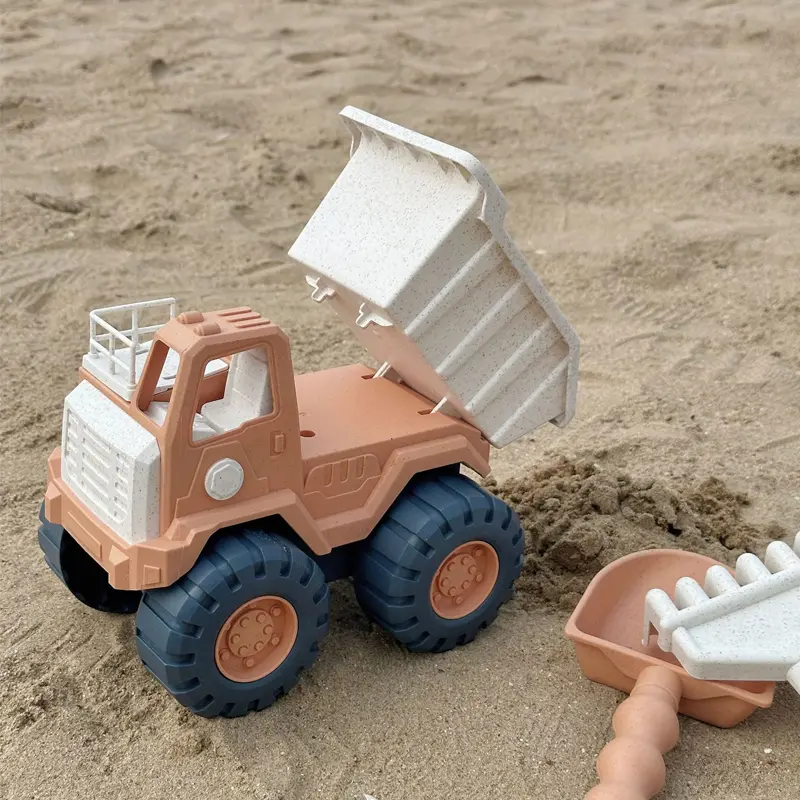Kids Sand Water Play Set Toys For Kids Trolley Bulldozer Beach Bucket Shovel Hand-Pulled Sand Truck Summer Seaside Sand Toys