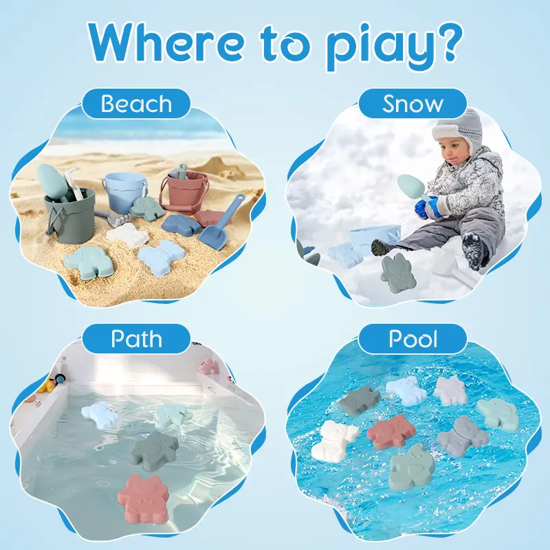 Summer Beach Toys for Kids Soft Silicone Sandbox Set Beach Game Toy for Send Children Beach Play Sand Water Play Tools Sand