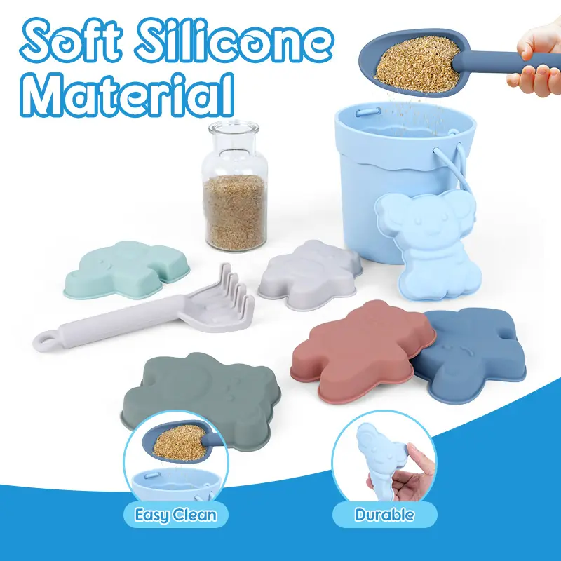 Summer Beach Toys for Kids Soft Silicone Sandbox Set Beach Game Toy for Send Children Beach Play Sand Water Play Tools Sand