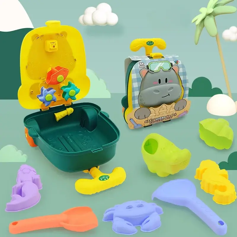Summer Beach Sand Play Toys for Kids Luggage Toy Kit Water Toys Sand Bucket Pit Tool Outdoor Toys for Children Boy Girl Gifts