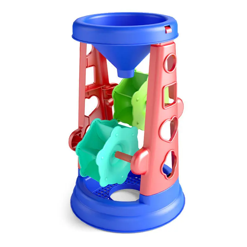 Non-Toxic Sand Play Kit for Toddlers Kids Beach Toys Set with Large Shovel Hourglass Big Bucket Tools Outdoor Sandbox Accessory
