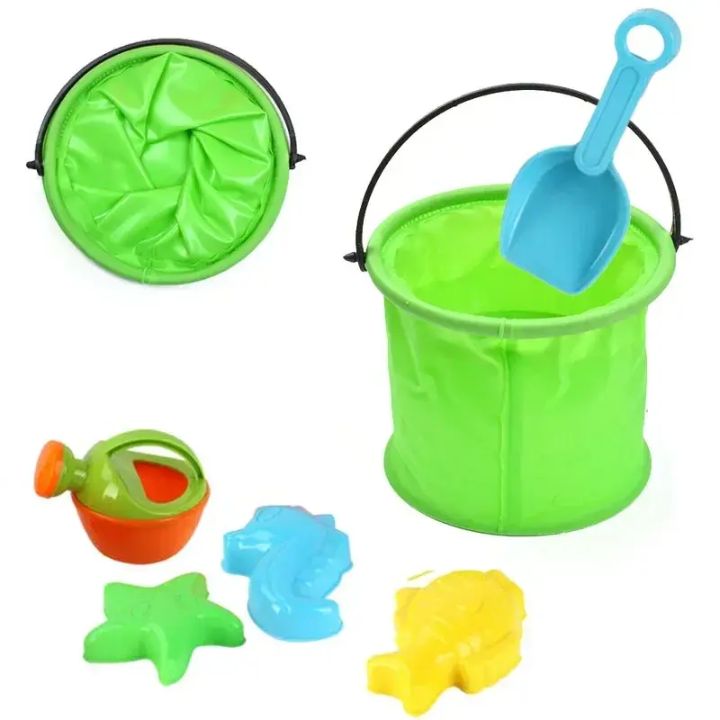 1pc Beach Sand Bucket Toy Collapsible Bucket Gardening Tool Outdoor Pool Play Tool Kids Summer Water Fun Toy Birthday Gift
