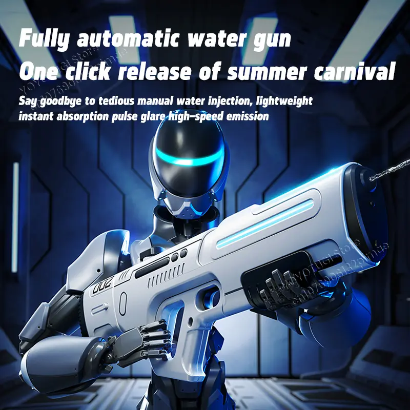 Pulse Electric Continuous Firing Water Gun Powerful Water Spray Laser Children's Toy Gun Large Capacity Self-Priming Summer Toy