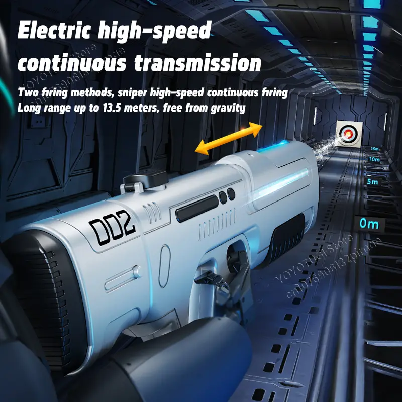 Pulse Electric Continuous Firing Water Gun Powerful Water Spray Laser Children's Toy Gun Large Capacity Self-Priming Summer Toy