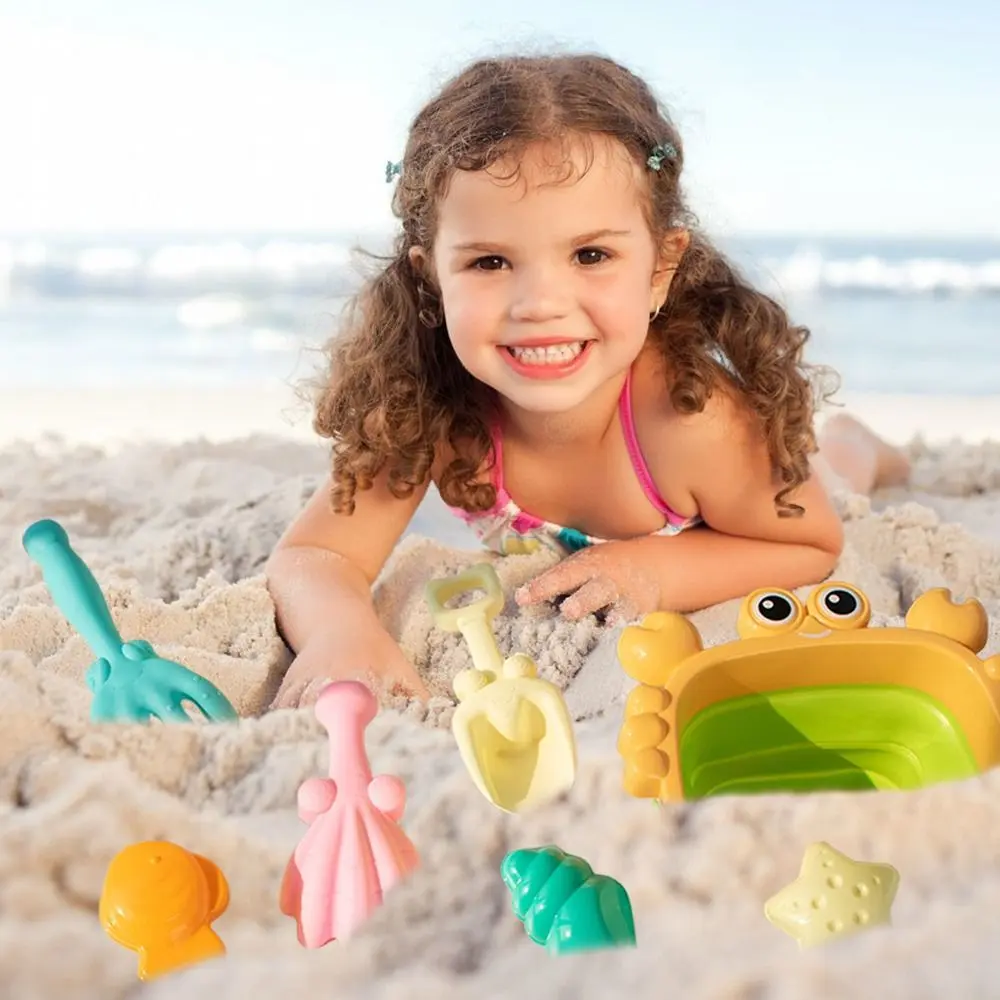 Multicolor Beach Toys Set Plastic Sand Mold Digging Sand Kit Bucket Shovel Kids Plaything Playing Sand Gadgets