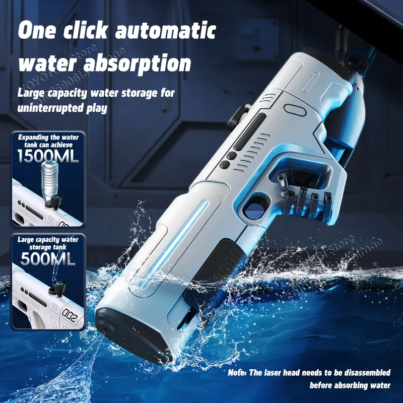 Pulse Electric Continuous Firing Water Gun Powerful Water Spray Laser Children's Toy Gun Large Capacity Self-Priming Summer Toy