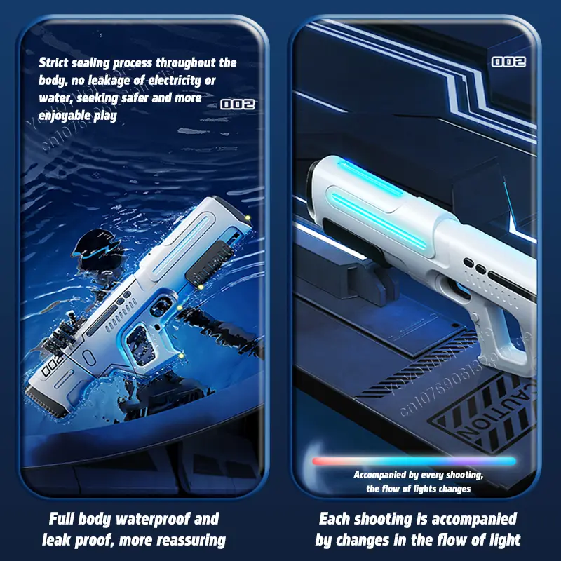 Pulse Electric Continuous Firing Water Gun Powerful Water Spray Laser Children's Toy Gun Large Capacity Self-Priming Summer Toy