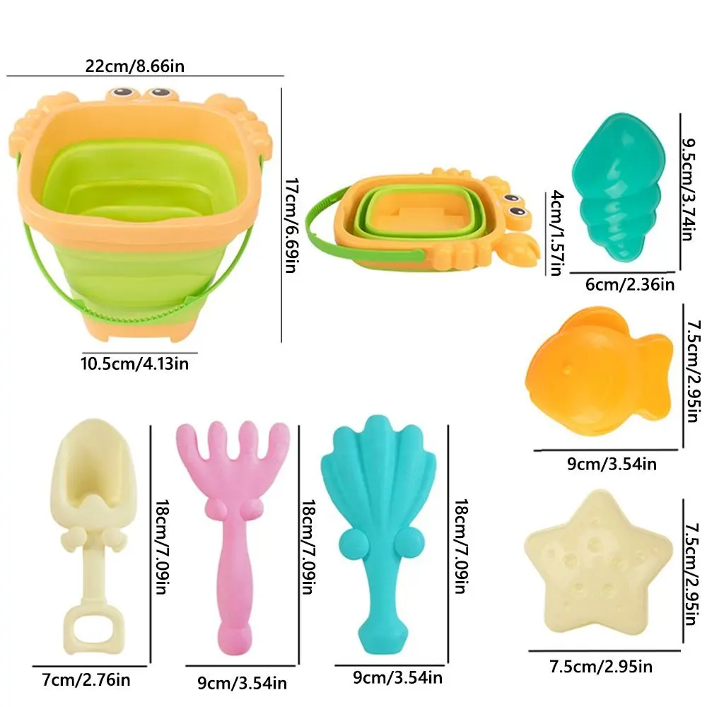 Multicolor Beach Toys Set Plastic Sand Mold Digging Sand Kit Bucket Shovel Kids Plaything Playing Sand Gadgets
