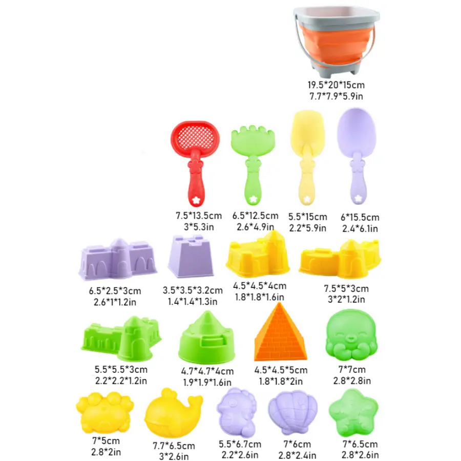 Children's Sand Digging Toy Set Beach Play Water And Sand Folding Bucket Shovel Mold Summer Gift Random Colors Styles