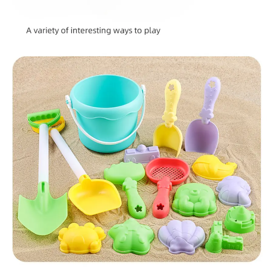 Children's Sand Digging Toy Set Beach Play Water And Sand Folding Bucket Shovel Mold Summer Gift Random Colors Styles