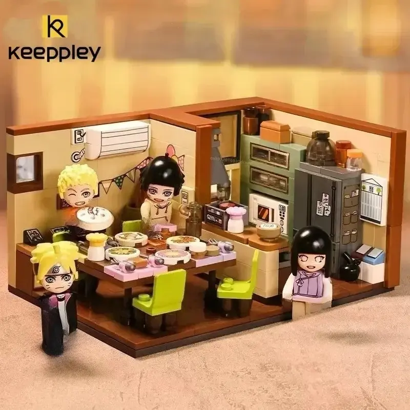 Keeppley Anime Naruto Series Building Blocks Sunflower's Life Day By Day Wisdom Assembly Model Ornaments Toy Birthday Gift