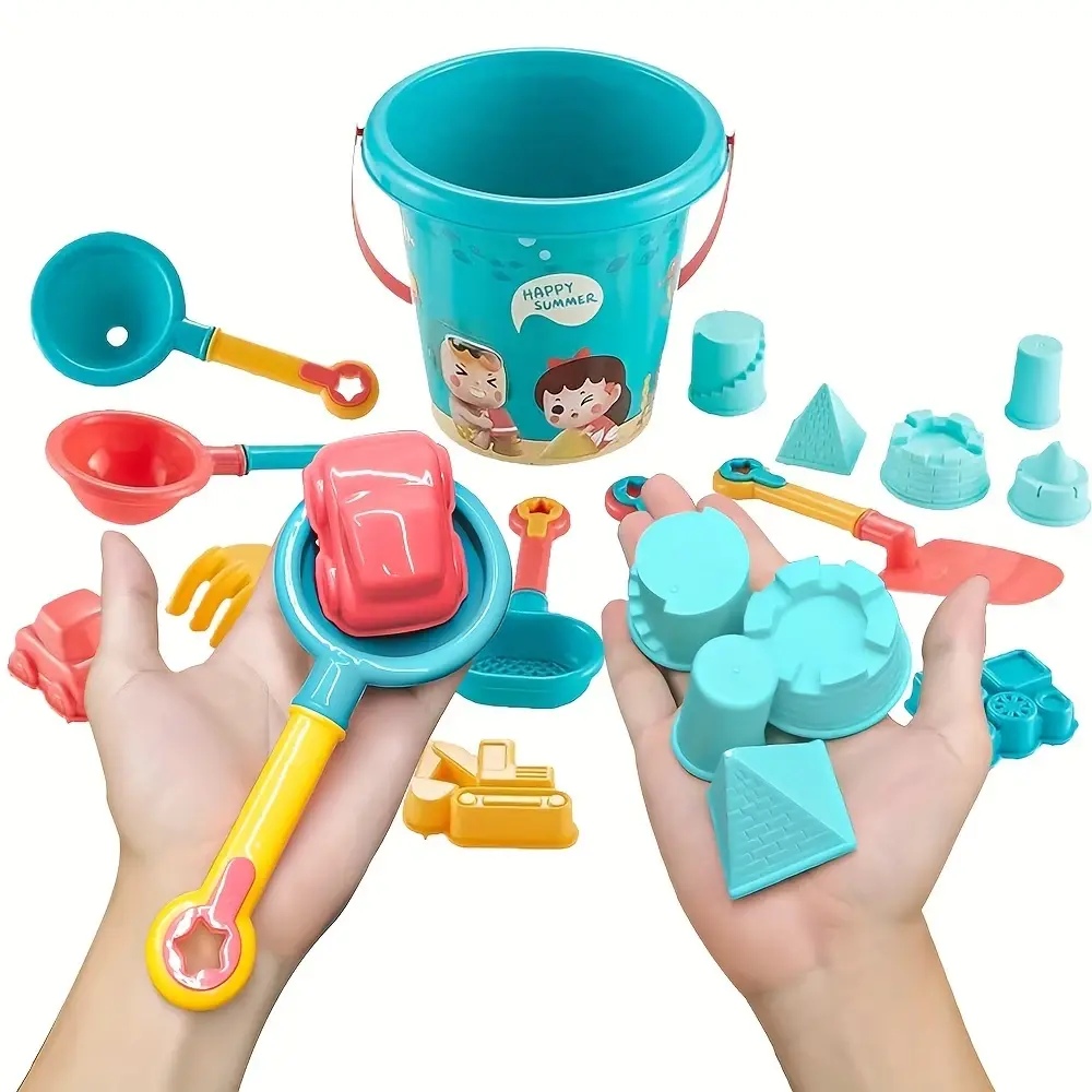 Kids beach toys summer outdoor games sand play plastic bucket watering bottle shovels kids beach game water toys tools gifrs