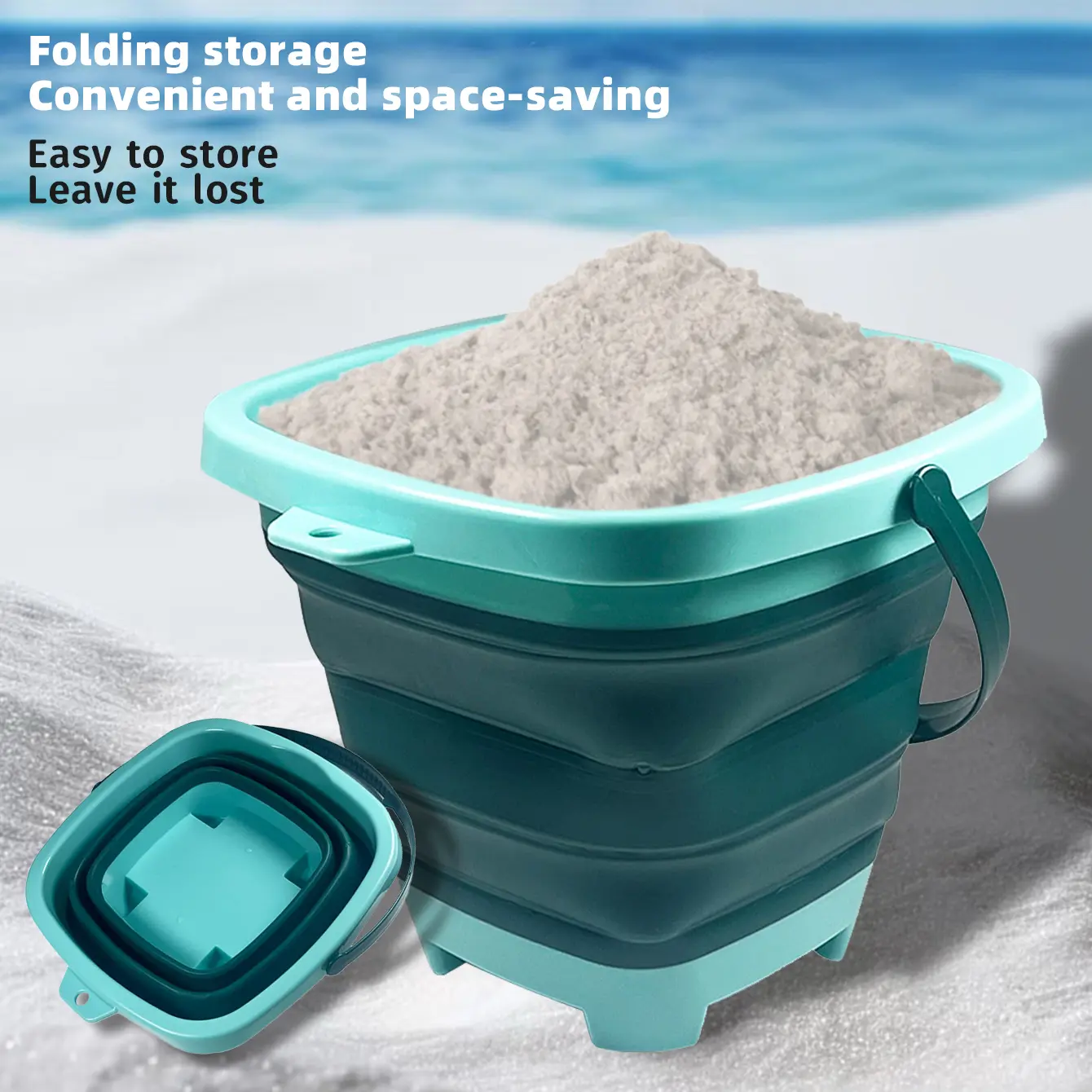 Children's collapsible bucket multi-functional small bucket seaside toys play sand portable play water catch the sea