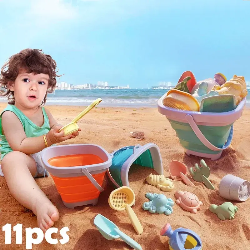 Summer Beach Set Toys for Kids Digging Sand Plastic Bucket Watering Bottle Shovels Children Beach Water Game Toys Tools