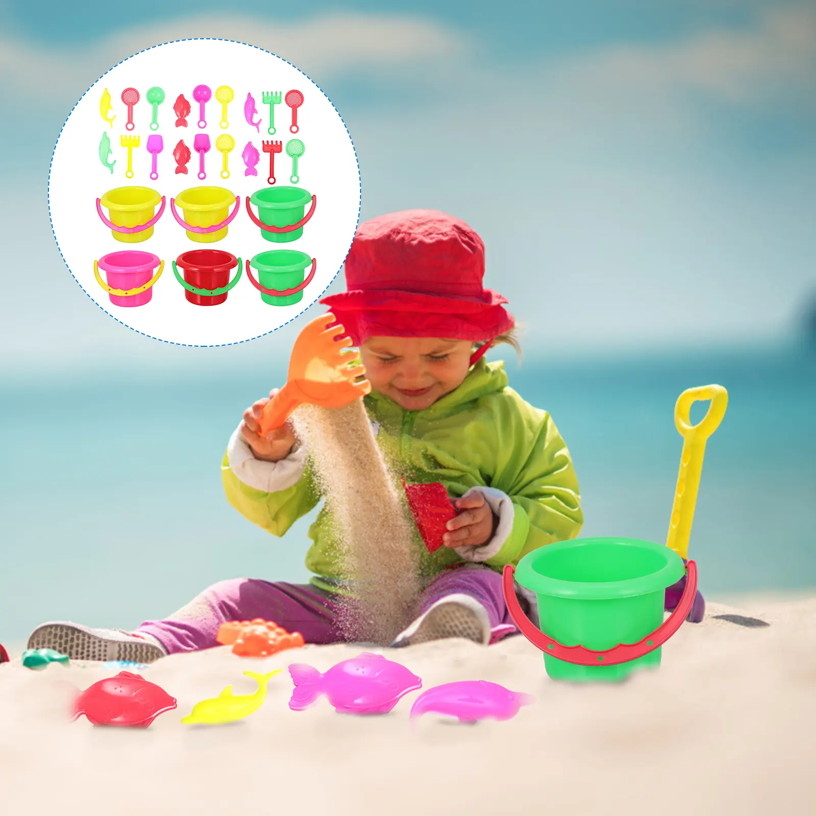 24pcs Child Sand Bucket Interesting Kids Beach Bucket Toy Mini Bucket Mini Toddler Kids Toys For Kids
