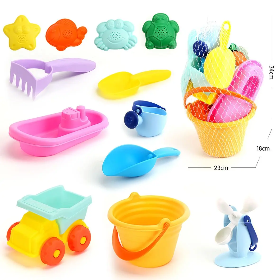 Bucket Molds  Water Can Sand and Water Play Kit for Toddlers Kids Outdoor Birthday Durable Summer Beach Toys Set with Shovel