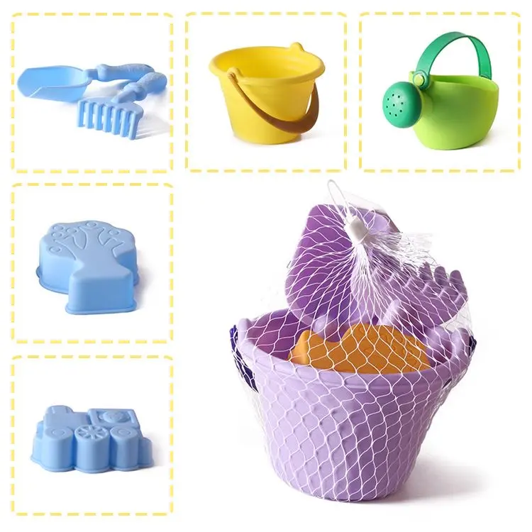Bucket Molds  Water Can Sand and Water Play Kit for Toddlers Kids Outdoor Birthday Durable Summer Beach Toys Set with Shovel