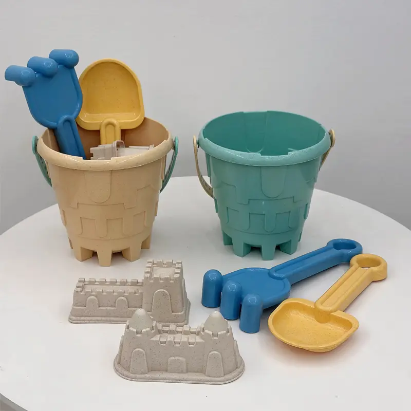 Sand Toys For Kids Large Sand Shovel Beach Bucket Sand Digging Tool 5 PCS Travel Toy Summer Outdoor Party Toy Great Holiday Gift